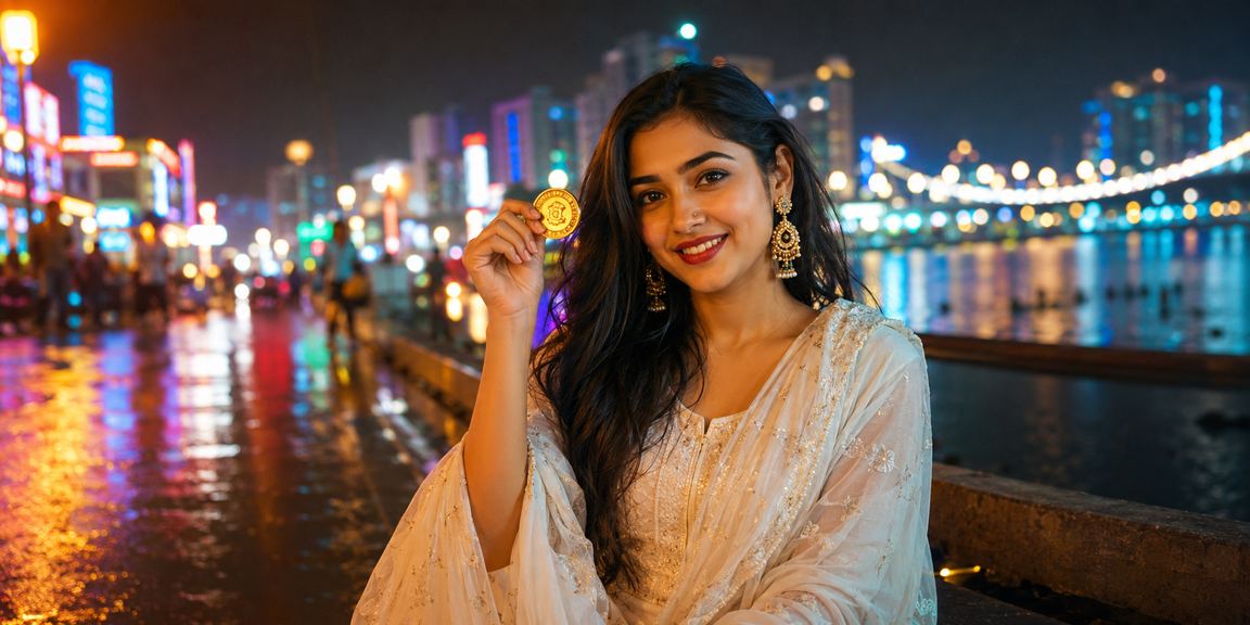বাংলাদেশের সমুদ্র সৈকতে মোবাইলে বিনোদন উপভোগ করছেন একজন ব্যবহারকারী